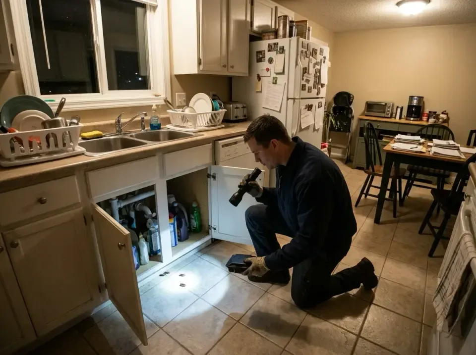Pest Control Technician — Residential Kitchen